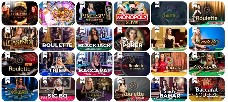 Hry s živým krupiérem, jako je poker, blackjack a ruleta v All Right Casino