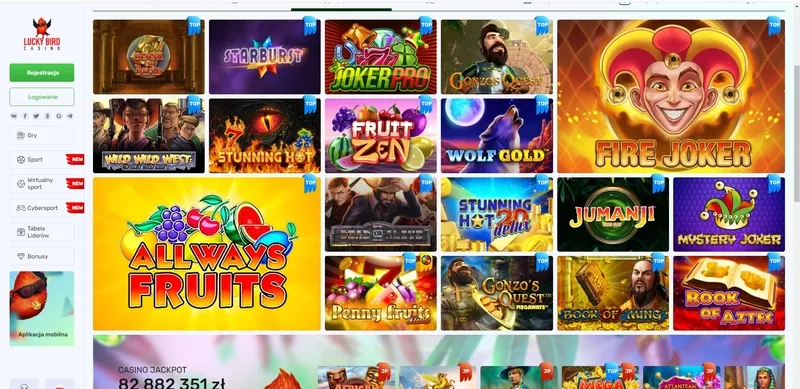 Oblíbené hry a sloty v Lucky Bird Casino