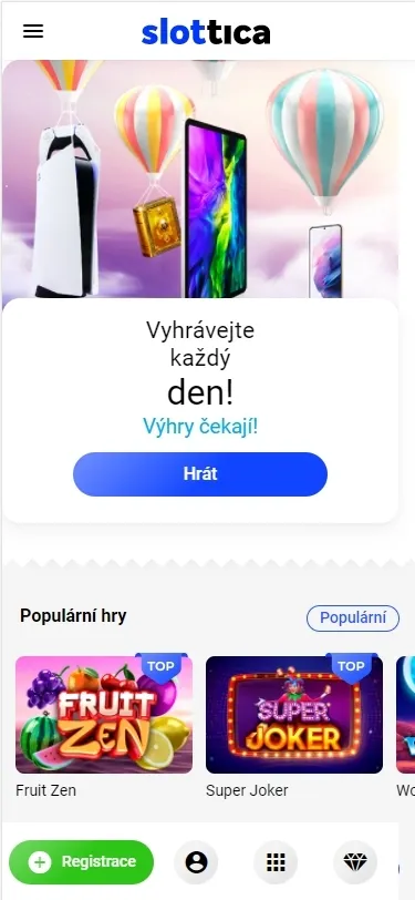 Slottica Casino mobilní verze