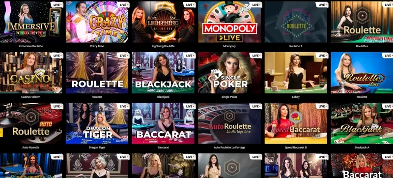 Hry s živým krupiérem - Poker, Blackjack, Ruleta v kasinu Spinamba