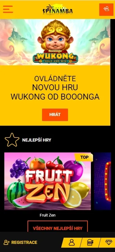 Spinamba Casino mobilní stránky