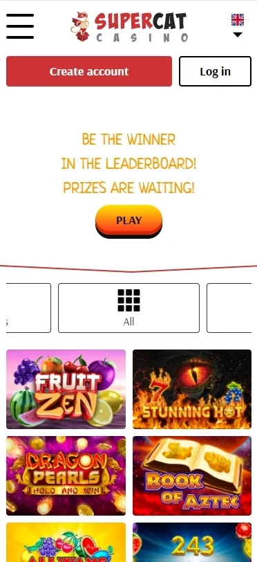 Mobilní verze kasina Supercat