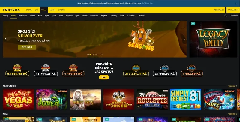 Hlavní stránka kasina Fortuna