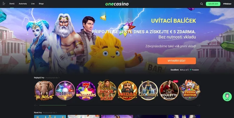 Domovská stránka One Casino