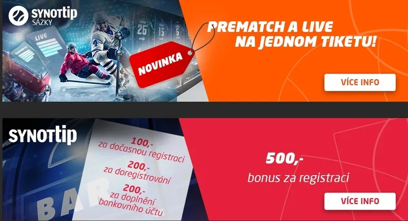Všechny bonusy a propagace kasina SYNOT tip