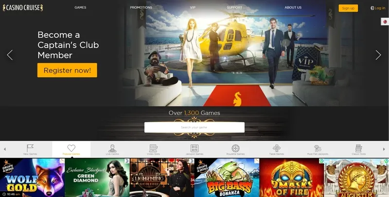Domovská stránka kasina Cruise