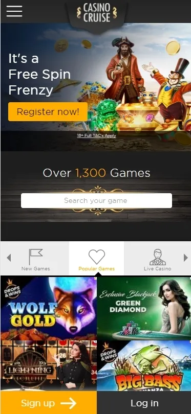 Mobilní verze kasina Cruise