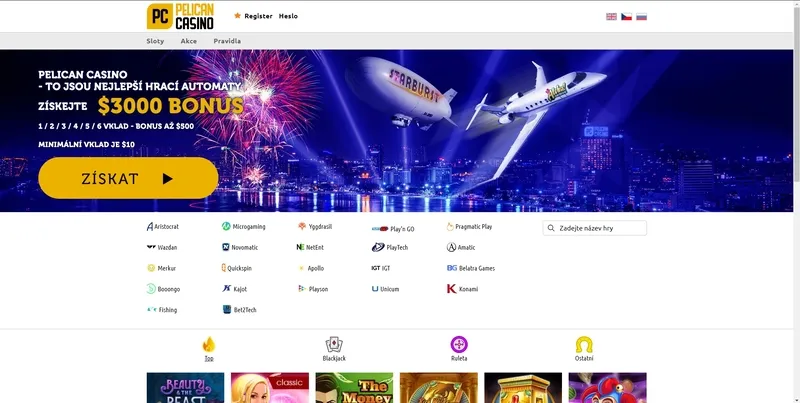 Domovská stránka Pelican Casino