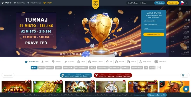 Power Casino Domovská stránka