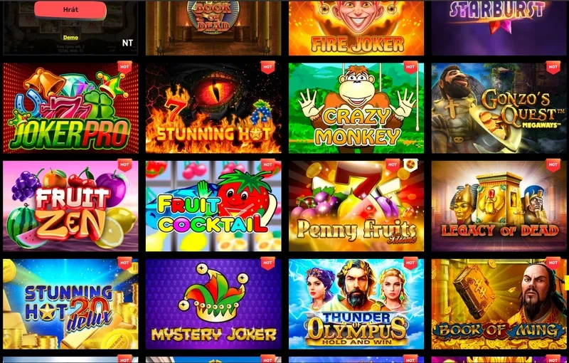 Oblíbené hry a sloty v kasinu SlottyWay
