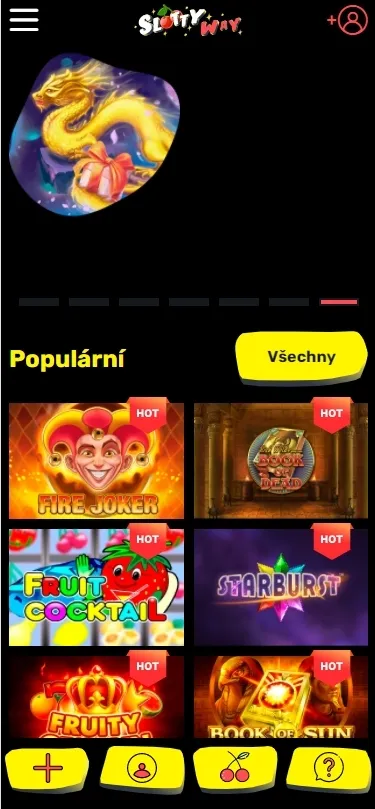 Mobilní verze kasina SlottyWay