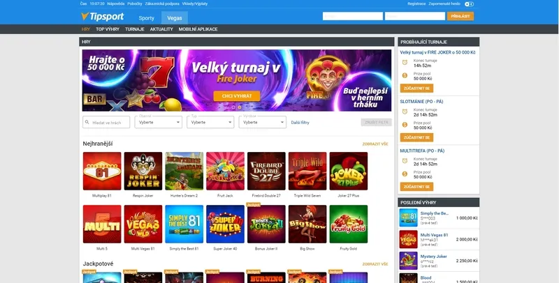 Hlavní stránka kasina Tipssport