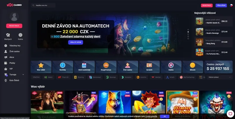 Woocasino Domovská stránka