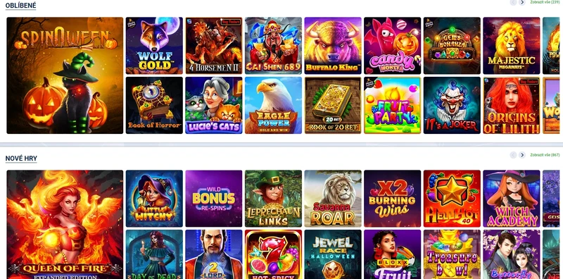 Hazardní hry v lobby kasina 20Bet