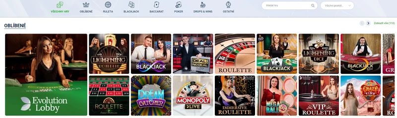 20bet casino Hry se skutečnými prodejci