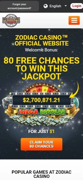 Mobilní verze Zodiac Casino