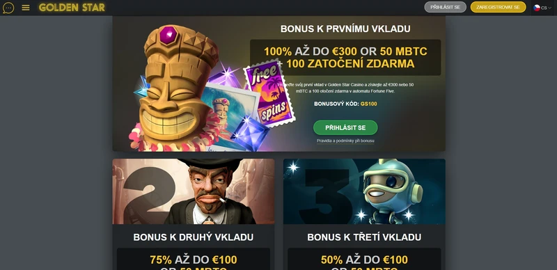 Přehled oficiálních stránek Golden Star Casino