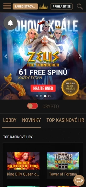 Mobilní verze online kasina king billy
