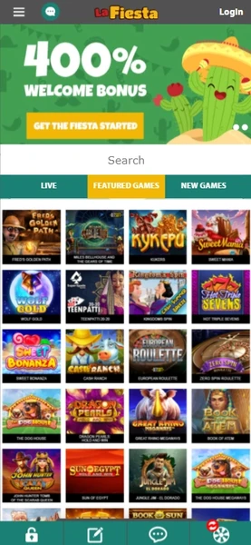 Mobilní verze online kasina La fiesta