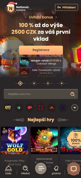 Mobilní verze online kasina National
