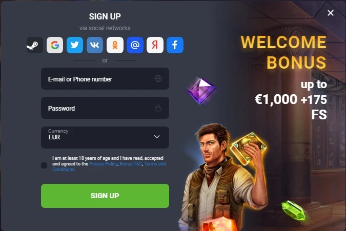 GGBet casino registration