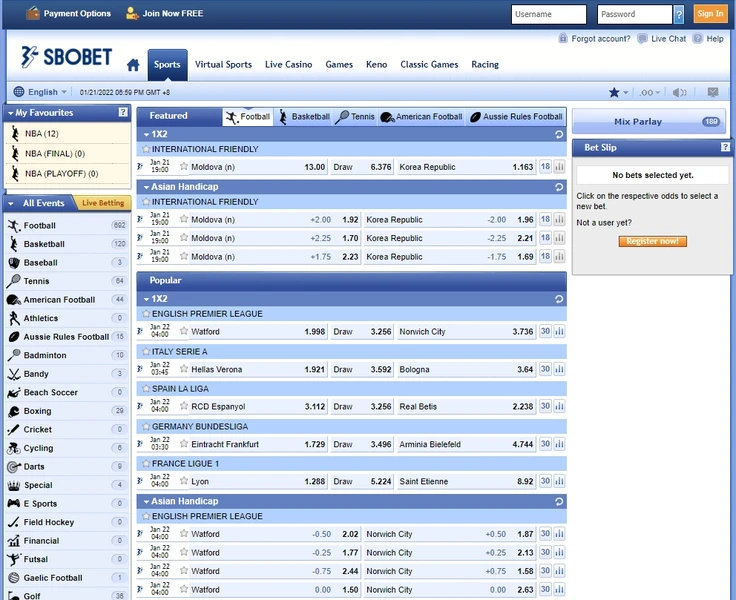 Sportovní sázení SBOBET