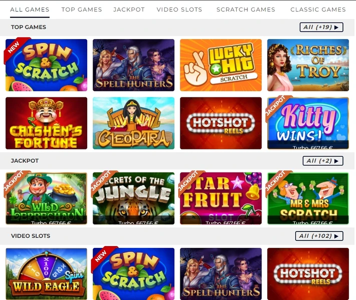 Casino Scratchmania Lobby Hazardní hry