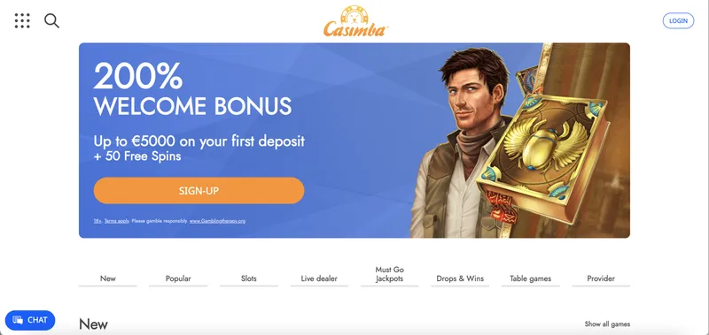 Přehled oficiálních stránek Casimba Casino