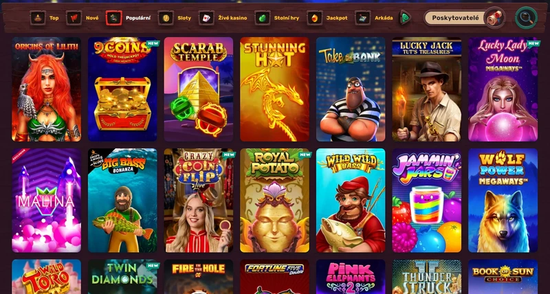 Hazardní hry v lobby 5Gringo Casino