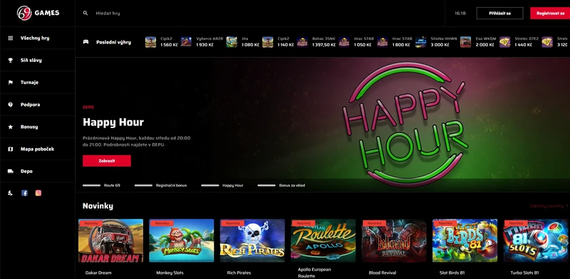 Přehled oficiálních stránek 69Games Casino