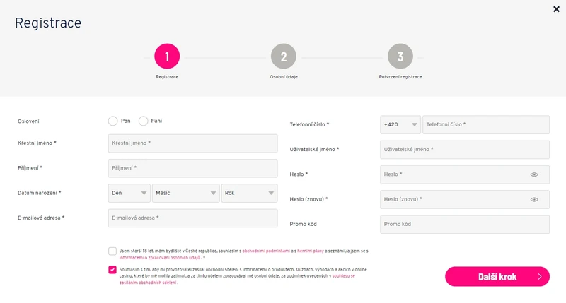 Registrace na webových stránkách kasina a ověření účtu v Apollo Games casino