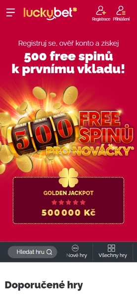 Mobilní verze Luckybet Casino