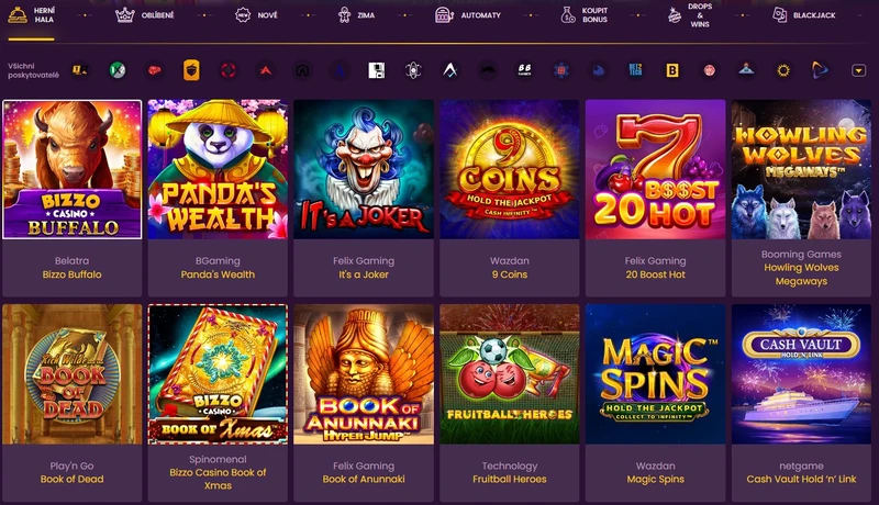 Hazardní hry v Bizzo Casino
