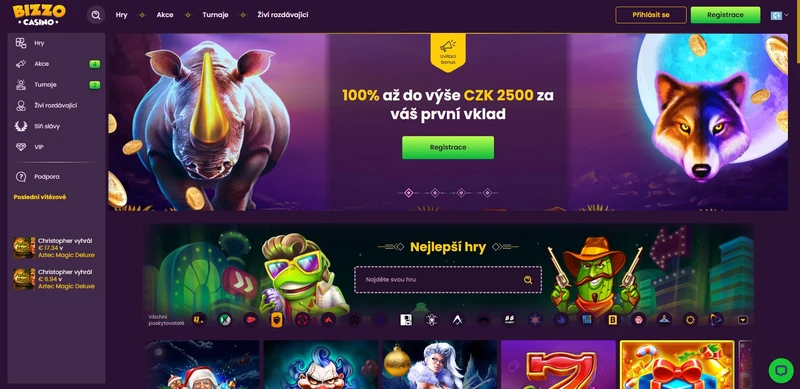 Oficiální webové stránky Bizzo Casino