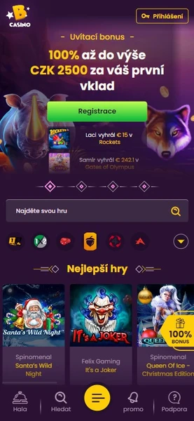 Mobilní verze v Bizzo casino
