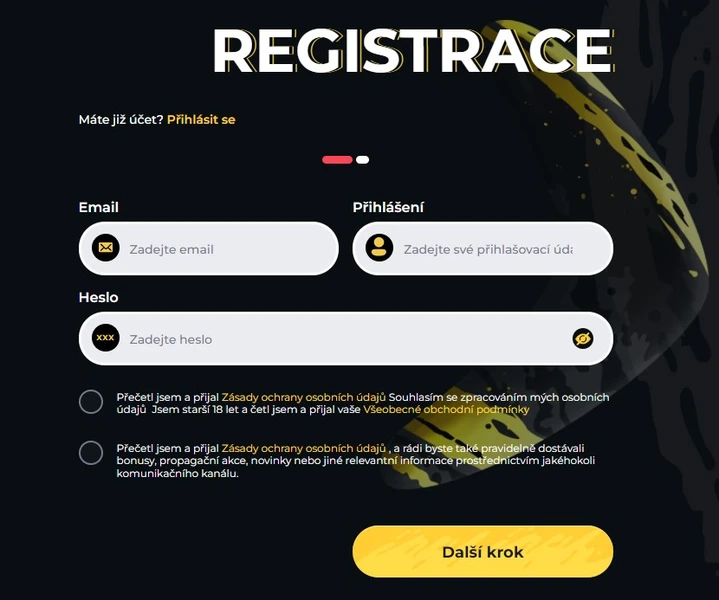 Registrace a přihlášení do Boomerang Casino