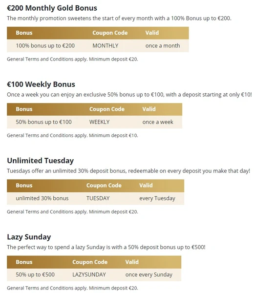 Bonusy Golden Euro Casino