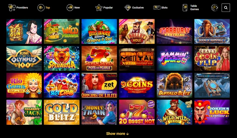 Hazardní hry v Zet Casino