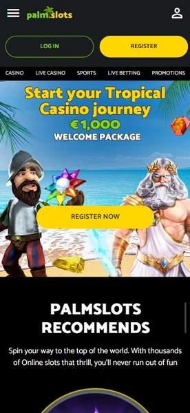 Mobilní verze v Palmslots casino