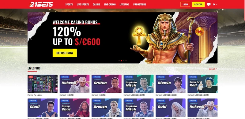 Oficiální stránky 21bets casino