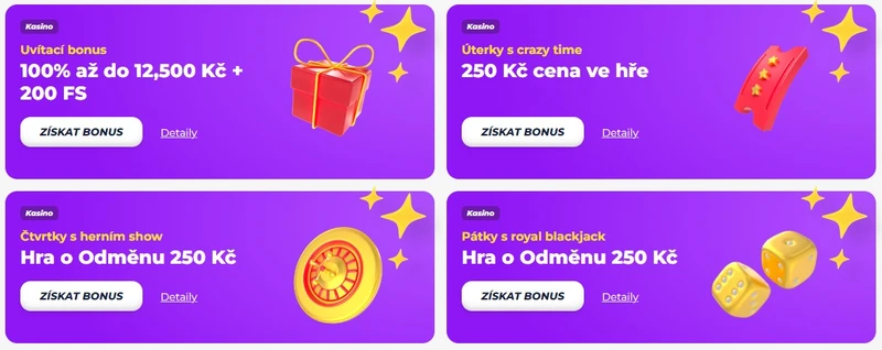Bonusy pro Greatwin Casino - 100% do 12 500 Kč a 200 freespinů
