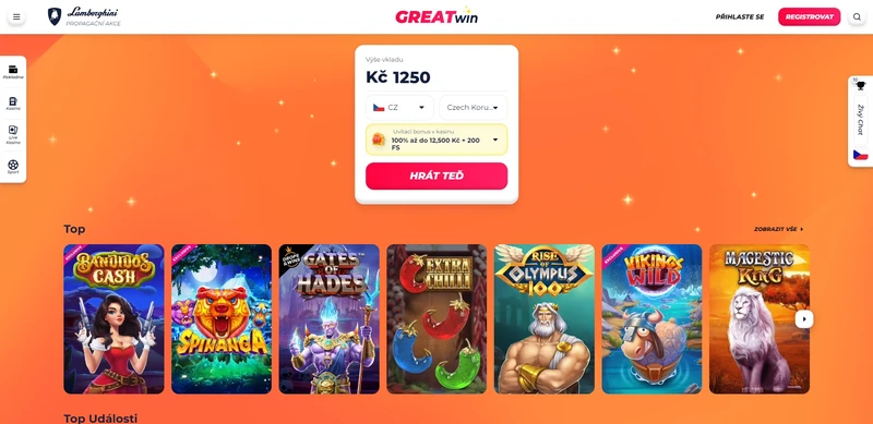 Oficiální webové stránky Greatwin casino