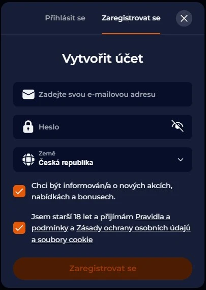 Registrace a přihlášení do Nine Casino