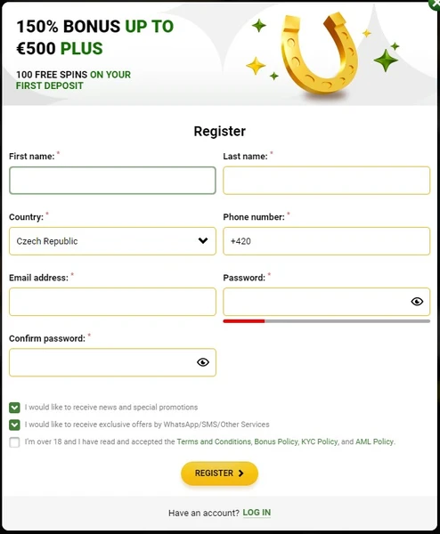 Registrace a přihlášení do Win MaChance Casino