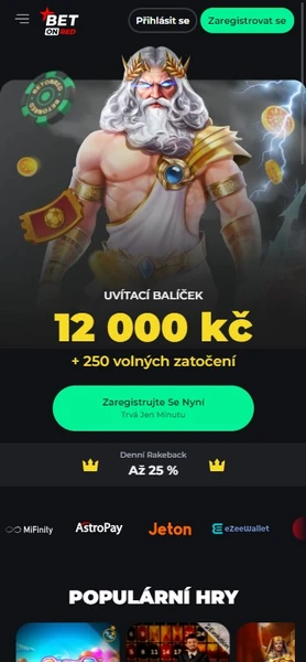 Mobilní verze Betonred casino