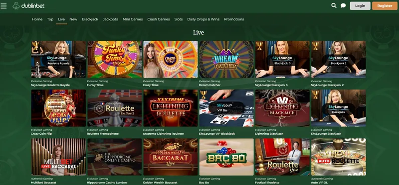 Dublin Bet - Živé kasino