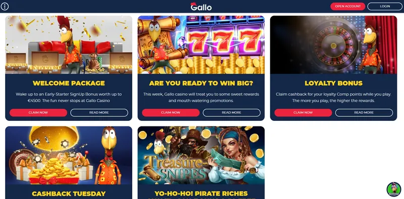 Gallo Casino - Bonus