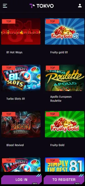 Mobilní verze - Tokyo online