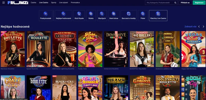 Live Casino - Frumzi Casino