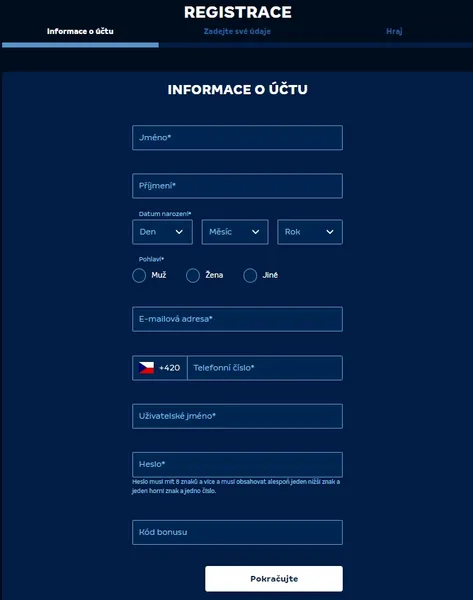 Registrace - MerkurXtip